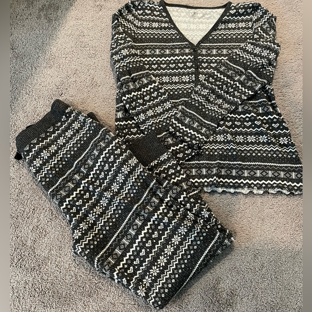 LOFT Fair Isle Pajama Set Medium